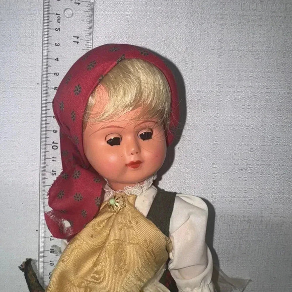 Vintage Rosetta Girl Doll Amsterdam, Holland 10-11" Blonde hair, blue eyes blink - Picture 5 of 9